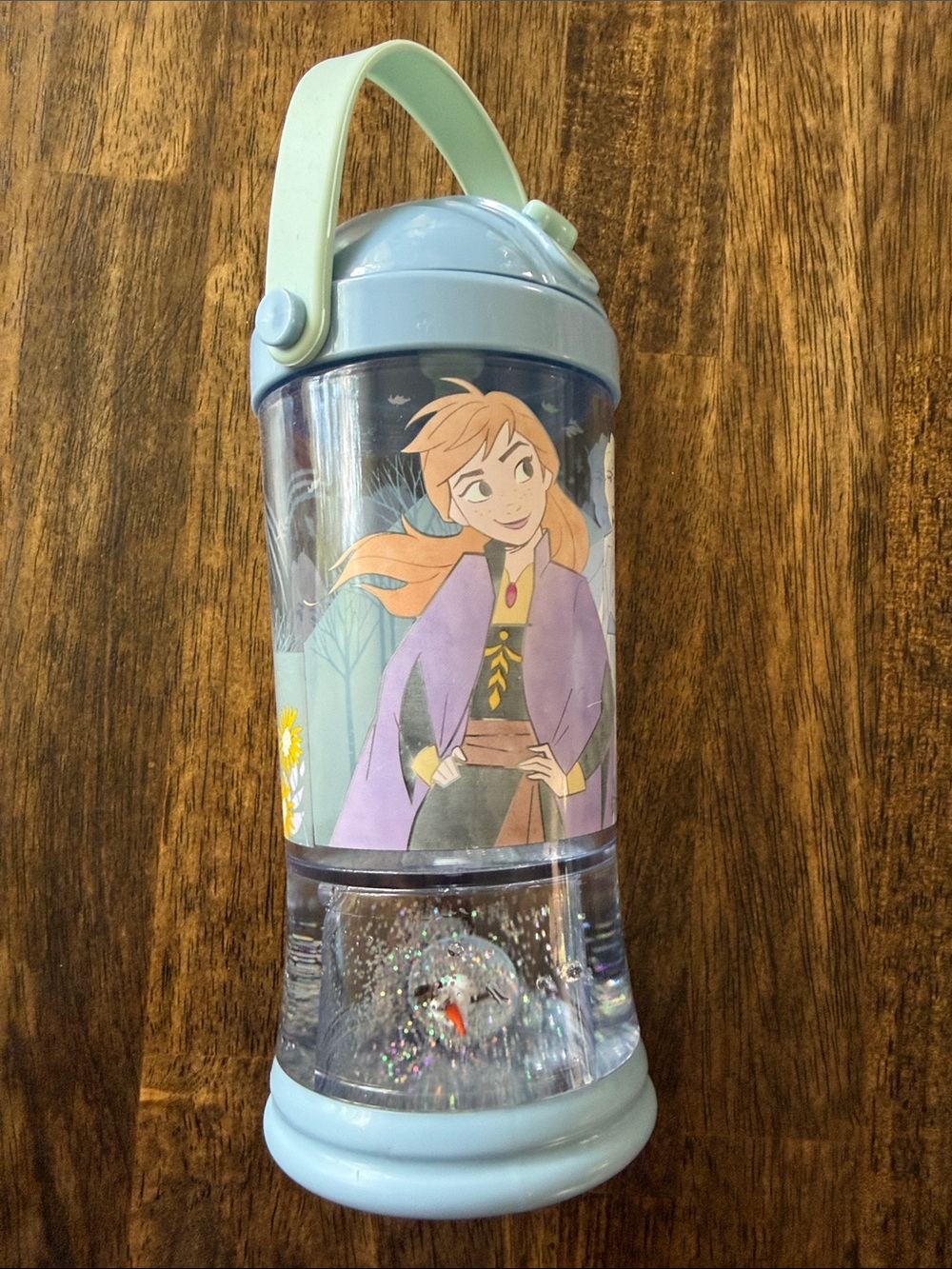 Frozen Snow Globe Water Bottle - Light Blue